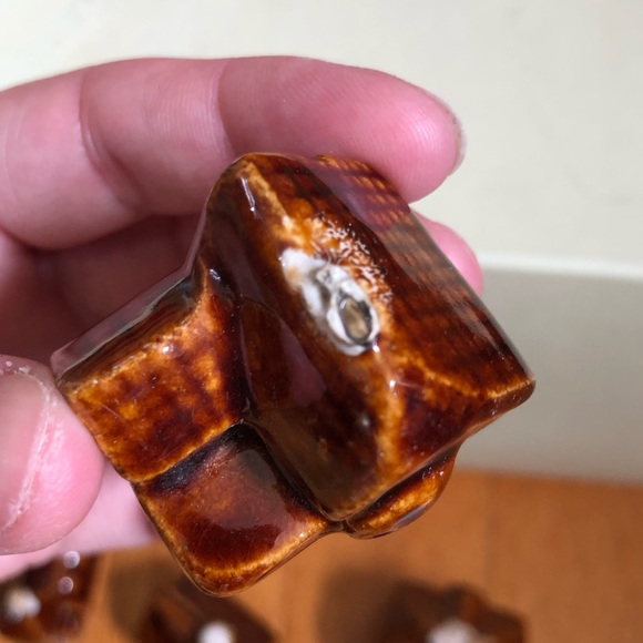 Vintage Bundle of (12) Ceramic Brown Drip Glazed Miniature Buildings - Picture 15 of 15